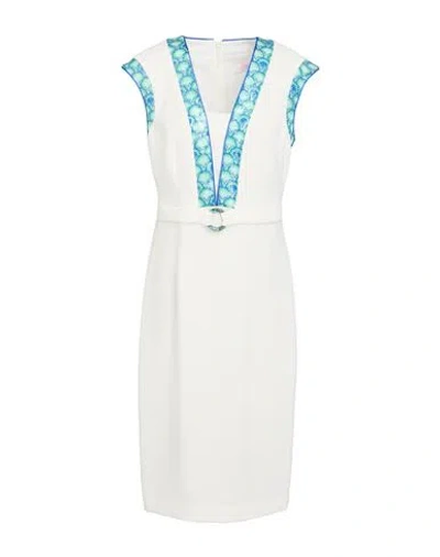 Clips More Woman Midi Dress Off White Size 10 Polyester, Elastane, Polyamide