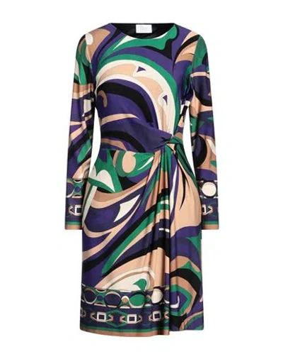 Clips More Woman Midi Dress Purple Size 12 Viscose, Elastane