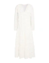 Clips More Woman Midi Dress White Size 10 Polyester, Cotton In Neutral