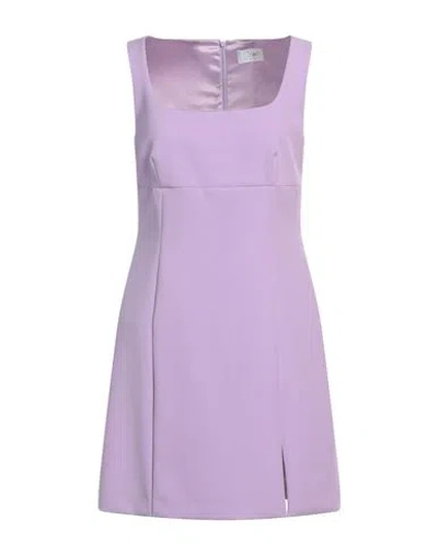 Clips More Woman Mini Dress Lilac Size 8 Polyester, Viscose, Elastane In Purple
