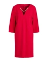 Clips More Woman Mini Dress Red Size 10 Viscose, Polyamide, Elastane