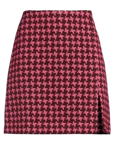 Clips More Woman Mini Skirt Burgundy Size 6 Acrylic, Polyester, Polyamide, Elastane In Red