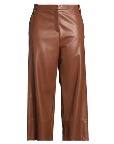 Clips More Woman Pants Brown Size 14 Polyester, Polyurethane