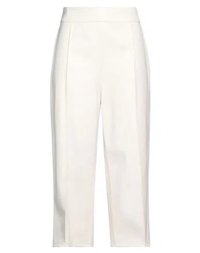 Clips More Woman Pants Cream Size 8 Polyester, Polyurethane In White