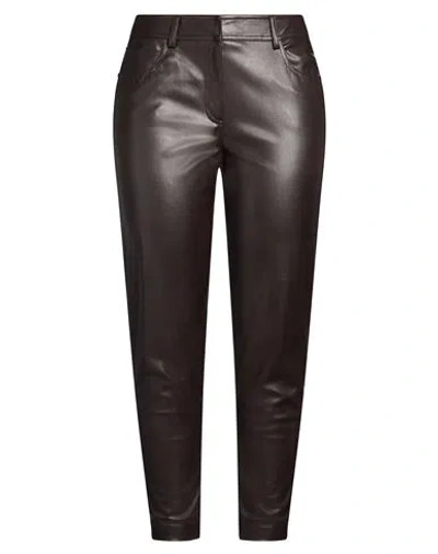 Clips More Woman Pants Dark Brown Size 12 Polyester, Polyamide