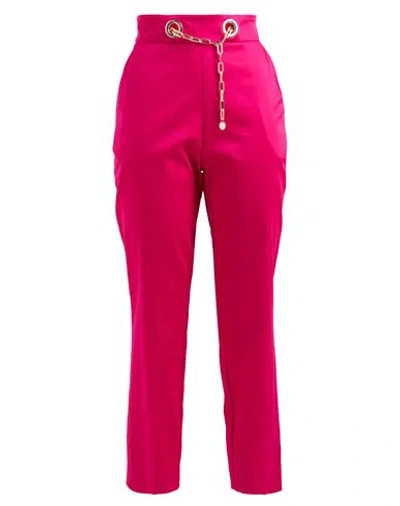 Clips More Woman Pants Fuchsia Size 6 Cotton, Elastane In Pink