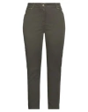 Clips More Woman Pants Military Green Size 12 Cotton, Elastane In Green
