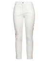 Clips More Woman Pants White Size 10 Cotton, Elastane In White