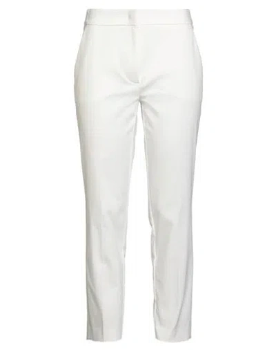 Clips More Woman Pants White Size 4 Cotton, Polyester, Elastane