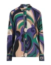 Clips More Woman Shirt Purple Size 10 Polyester, Elastane
