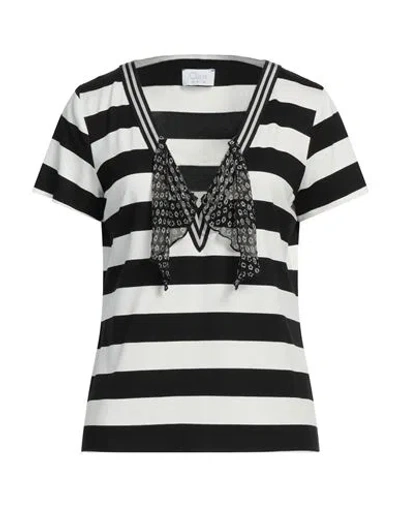 Clips More Woman T-shirt Black Size 10 Viscose, Elastane