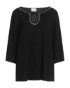 Clips More Woman T-shirt Black Size 16 Viscose, Elastane