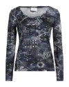 Clips More Woman T-shirt Blue Size 10 Viscose, Elastane In Navy