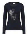 Clips More Woman T-shirt Navy Size 10 Viscose, Elastane In Navy Blue