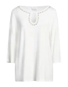 Clips More Woman T-shirt White Size 12 Viscose, Elastane