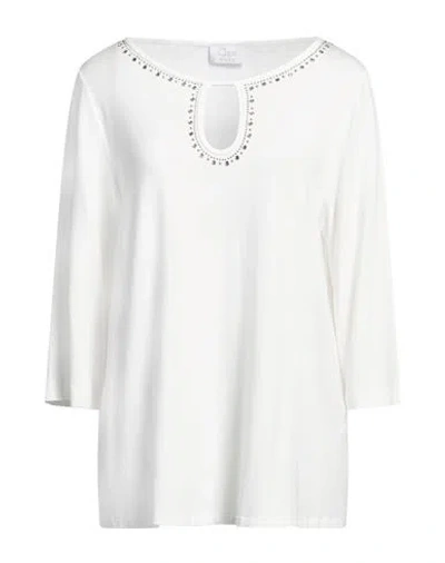 Clips More Woman T-shirt White Size 12 Viscose, Elastane