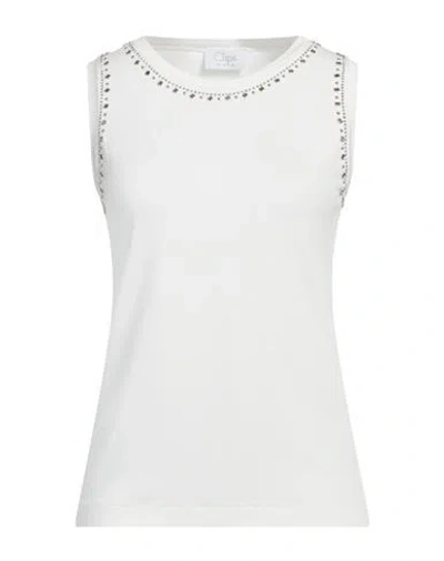 Clips More Woman T-shirt White Size 10 Viscose, Elastane