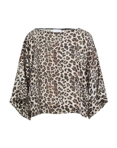 Clips More Woman Top Beige Size 10 Polyester In Brown