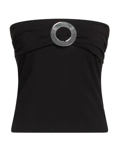 Clips More Woman Top Black Size 12 Viscose, Elastane