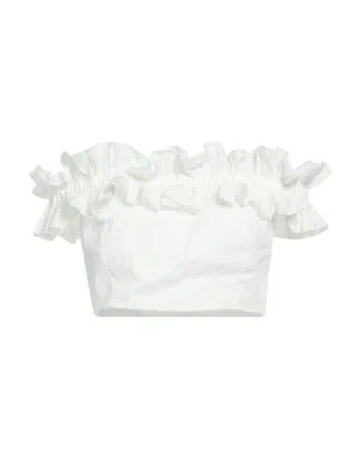 Clips More Woman Top White Size 8 Cotton, Polyamide, Elastane