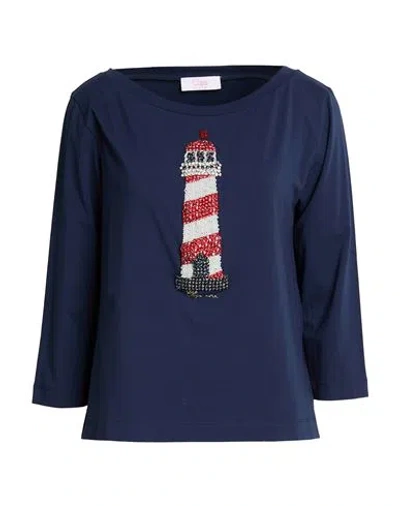 Clips More Woman T-shirt Midnight Blue Size 12 Polyester, Viscose, Elastane