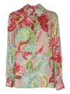 Clips Long-sleeve Floral Pattern Shirt In Pink