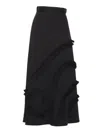 Clips Pleated Black Maxi Skirt In Black