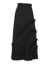 Clips Pleated Black Maxi Skirt In Black
