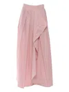 Clips Ankle-length Taffeta Maxi Skirt In Pink