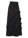 Clips Pleated Black Maxi Skirt In Black