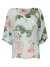 Clips Floral Print Kimono-style Shirt In Multi