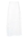Clips Pleated Skirt In White