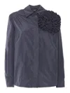 Clips Ruffled Taffeta Shirt In Blue