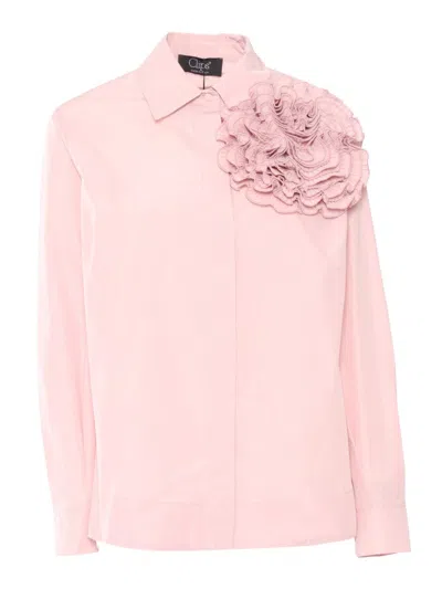 CLIPS RUFFLED TAFFETA SHIRT