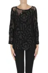 Clips Sequined Tulle Blouse In Black