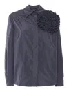 Clips Ruffled Taffeta Shirt In Blue
