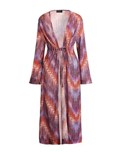 Clips Tricot Woman Overcoat & Trench Coat Orange Size L Polyester In Multi