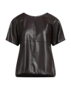 Clips Tricot Woman Top Dark Brown Size Xl Polyester, Polyurethane In Brown