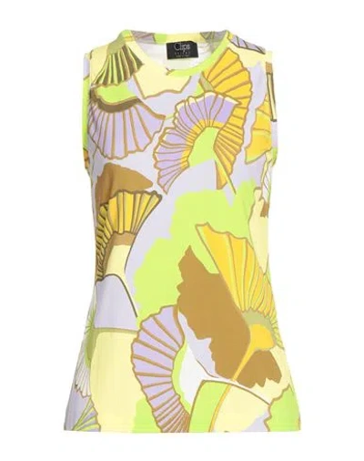 Clips Tricot Woman Top Yellow Size M Viscose, Elastane In Green