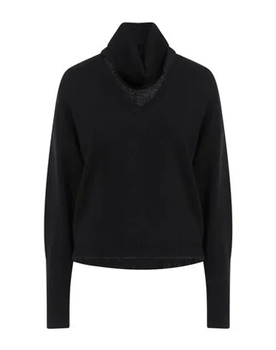 Clips Tricot Woman Turtleneck Black Size M Wool, Viscose, Polyamide, Cashmere