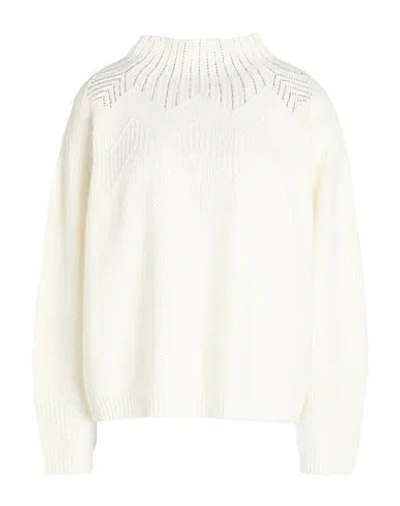 Clips Tricot Woman Turtleneck White Size M Wool, Acrylic In Neutral