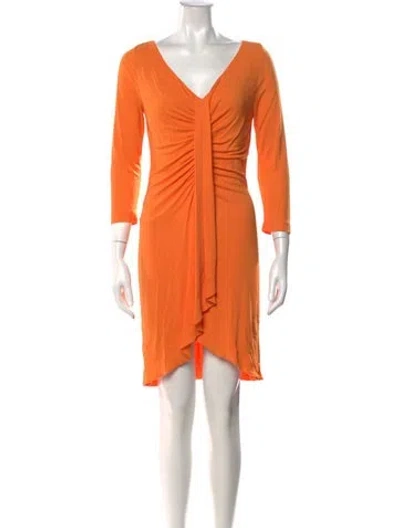 Pre-owned Clips V-neck Mini Dress In Orange