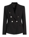 Clips Woman Blazer Black Size 12 Cotton, Polyester, Elastane In Black