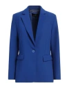 Clips Woman Blazer Bright Blue Size 8 Polyester, Elastane
