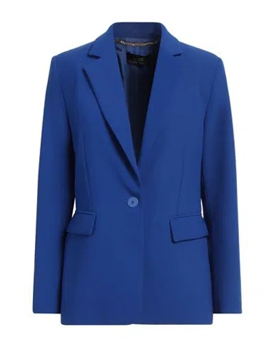 Clips Woman Blazer Bright Blue Size 8 Polyester, Elastane