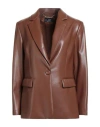 Clips Woman Blazer Chocolate Brown Size 12 Polyester, Polyurethane In Brown