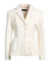 Clips Woman Blazer Cream Size 8 Polyester, Viscose, Elastane