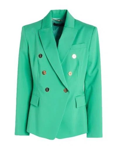 Clips Woman Blazer Green Size 8 Cotton, Polyester, Elastane