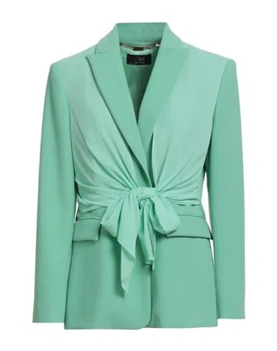 Clips Woman Blazer Light Green Size 16 Polyester, Elastane In Blue