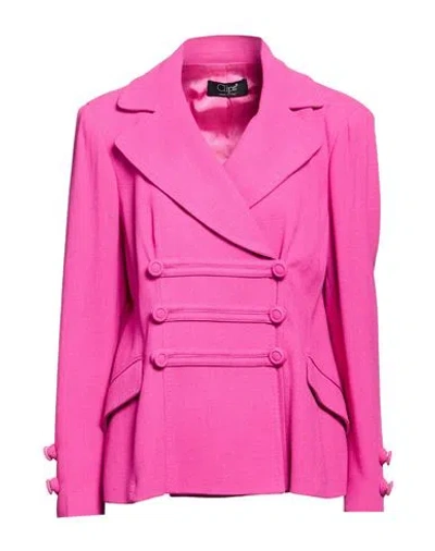 Clips Woman Blazer Mauve Size 12 Viscose, Virgin Wool In Pink